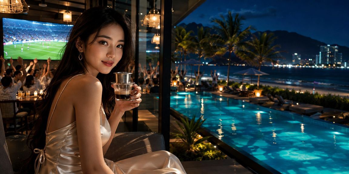 Người dùng Đà Nẵng theo dõi kết quả giao dịch và đặt cược tại quán cà phê